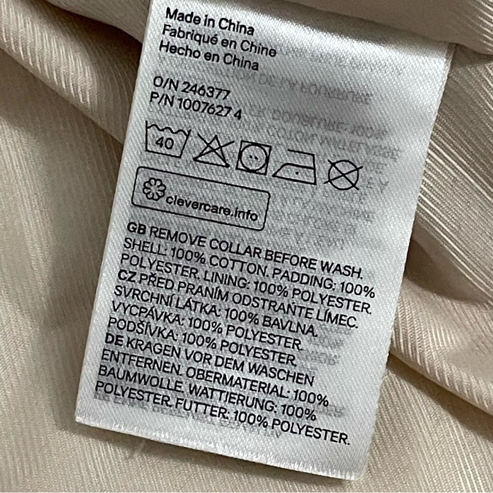 H&M Corduroy Cream Puff Bomber Jacket Removable Collar - Picture 4 of 11